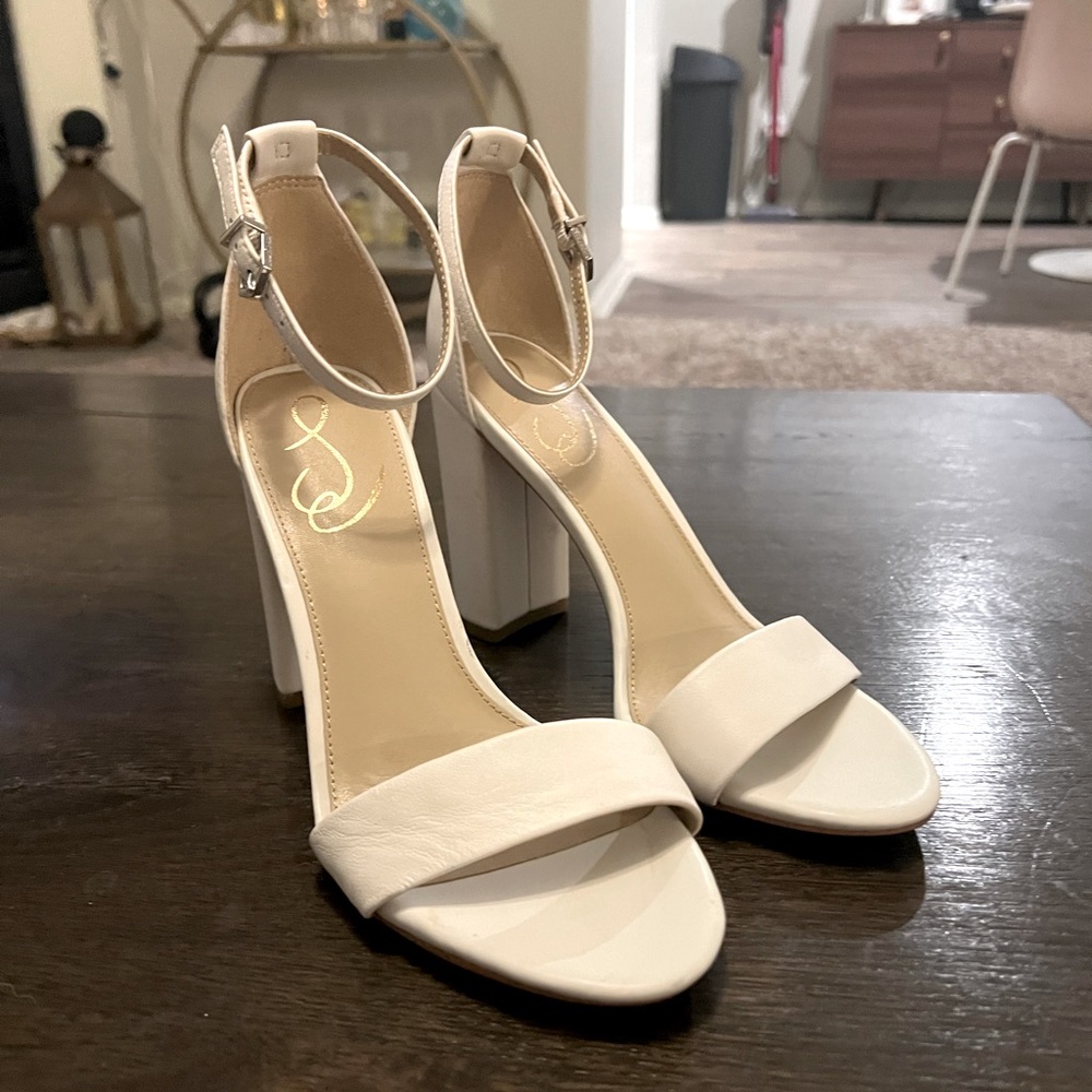 Sam Edelman Yaro White Block Heel, Sandal